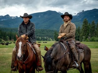 John and Kayce Dutton on Horseback Yellowstone Season 3 Episode