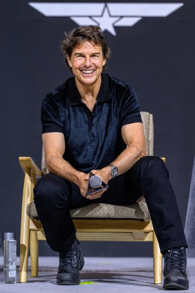 Tom Cruise for Top Gun: Maverick in Seoul Korea in 2022
