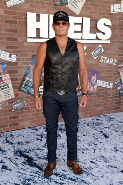 Chris Bauer Decked Out in Leather for Heels Premiere