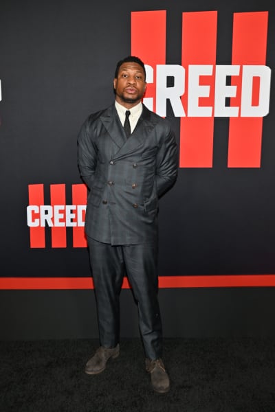  Jonathan Majors attends the "Creed III" HBCU Atlanta Fan Screening at Regal Atlantic Station