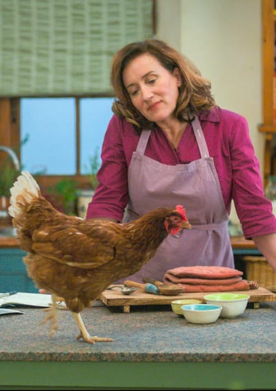 Tannie Maria tem uma galinha de estimação 