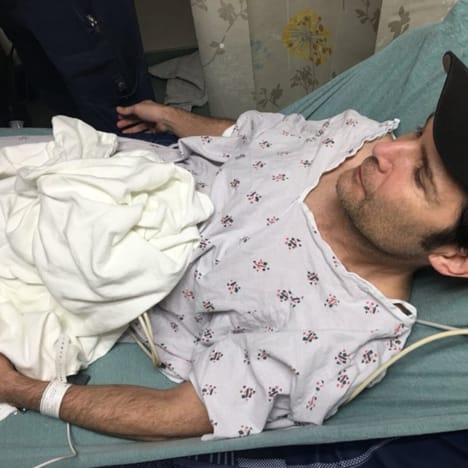 Corey Feldman on hospital bed