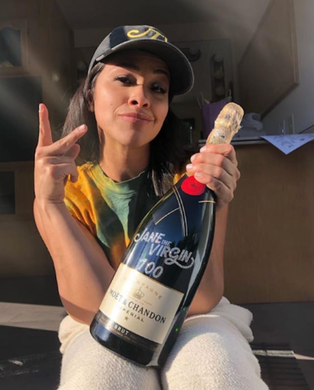 Gina Rodriguez With Champagne