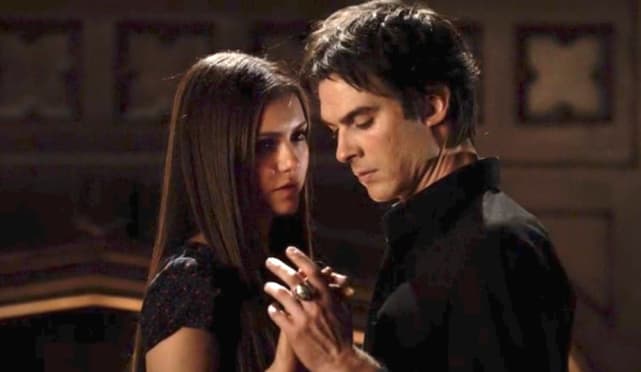Elena & Damon (and Stefan) - The Vampire Diaries 