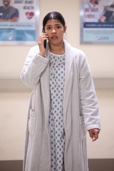 Celina in a Hospital Gown - The Rookie Season 6 Episode 1