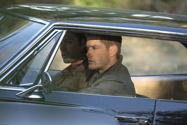 Sam and Dean crusing around town - Supernatural Season 11 Episode 5