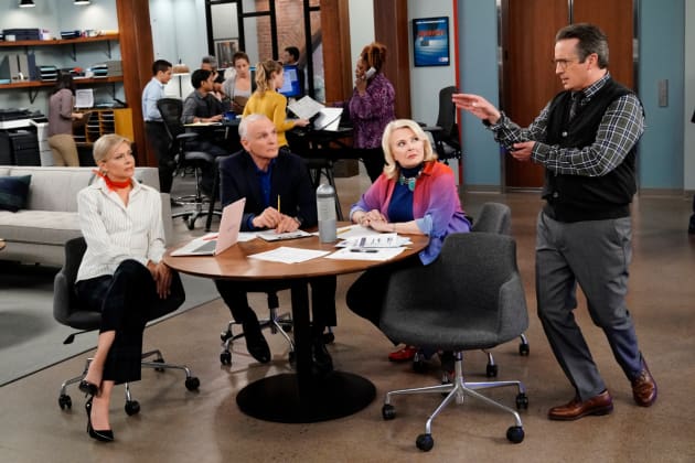 Miles Talking to the Gang - Murphy Brown Season 11 Episode 5