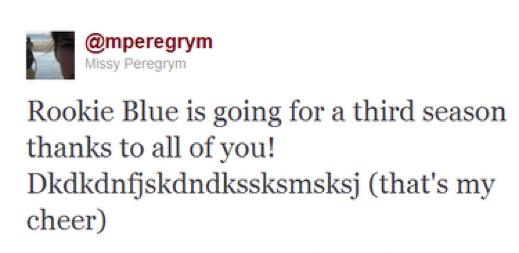 Missy Peregrym Tweet