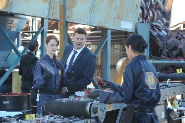 Warren, Booth, and Cam Look at Remains - Bones Season 10 Episode 15