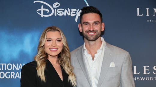 Lindsay Hubbard and Carl Radke attend the premiere of "Limitless With Chris Hemsworth" 