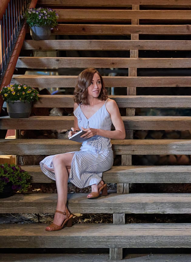 Lauren On the Stairs Eating a Snack