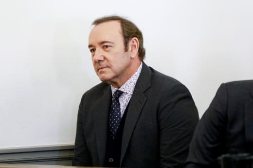 Actor Kevin Spacey attends his arraignment for sexual assault charges at Nantucket District Court