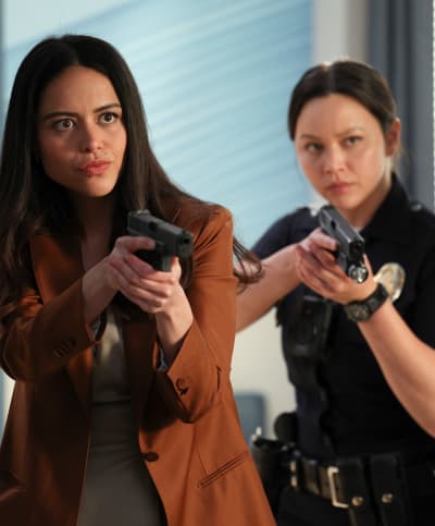 Det. Lopez and Officer Chen -tall - The Rookie Season 4 Episode 21