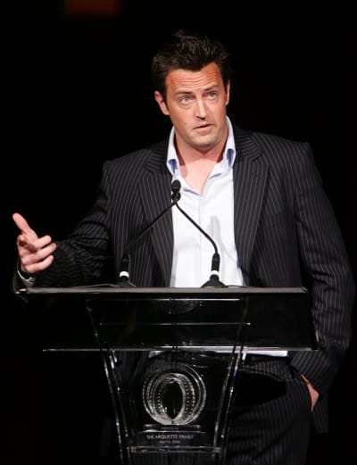 Actor Matthew Perry speaks onstage at the AFI Associates luncheon honoring Hollywood's Arquette family