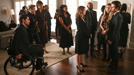 Gathering for  Funeral  - A Million Little Things Season 5 Episode 1