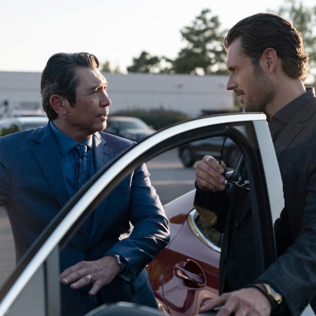 Arman threatens Joe The Cleaning Lady Season 1 Episode 4 TV Fanatic