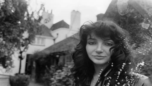 English singer-songwriter and musician Kate Bush at her family's home