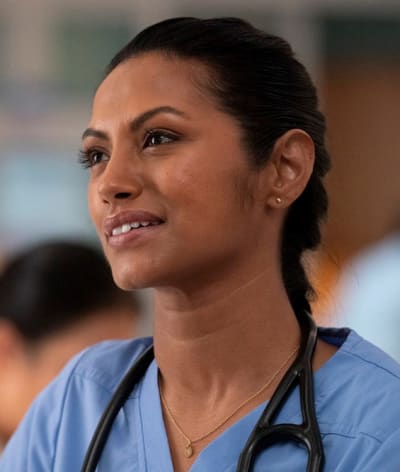 Smiling Leyla -tall - New Amsterdam Season 4 Episode 9