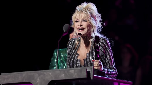 nductee Dolly Parton speaks onstage during the 37th Annual Rock & Roll Hall of Fame Induction Ceremony at Microsoft Theater