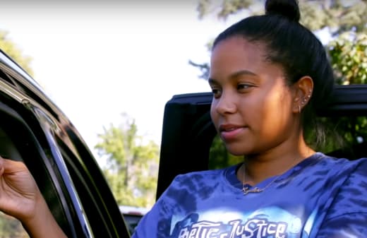 Cheyenne at Her Car