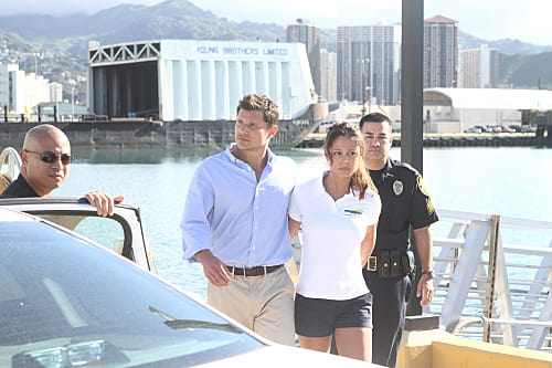 Vanessa Minnillo and Nick Lachey on Hawaii Five-O