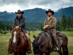 John and Kayce Dutton on Horseback - Yellowstone Season 3 Episode 1